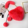 Bolsa de Felpa con Forma de Corazón de Moda 2026 para Mujer, Bolso de Mano, Cruzado, Pinza para el Cabello con Forma de Corazón, Billetera