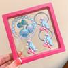Pulsera infantil de sirena de nueva celebridad en línea, linda concha, clip de oreja sin dolor, anillo de pelo de princesa sirena, traje, caja de regalo