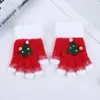 Guantes de Lana Tejidos para Mujer con Árbol de Navidad de Pompones Coloridos, Guantes Cálidos de Invierno para Ciclismo, Antihielo, con Pantalla Táctil