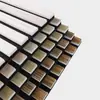 Paneles de Rejilla de Fibra de Poliéster Transfronterizos, Paneles Decorativos para Paredes de Salas de Conferencias con Adhesivo Ignífugo, Materiales de Rejilla con Chapa de Madera