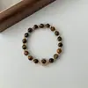 Nuevo Pulsera de Abalorios Estilo Chino Piedra Ojo de Tigre Circonita Pulsera de Moda Simple Retro Joyería de Mano de Nicho de Gama Alta para Mujeres