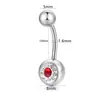 Anillo para Ombligo con Barra Curva de 1.6*10 con Incrustación de Cerámica y Acero Inoxidable Tachonado de Diamantes, Nuevo Modelo de Comercio Exterior Anillo para Piercing de Ombligo de Acero Inoxidable