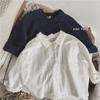 Ropa de Primavera y Otoño para Hombre y Mujer para Niños Camisa Bebé Estilo Occidental Personalidad Infantil Moderna Estilo Hong Kong Estilo Japonés Coreano Camisa Blanca Moderna de Color Sólido