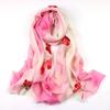 Cachecol de Lã Pintado à Mão, Dupla Utilização como Xale para Proteção contra o Frio, Gola Térmica Feminina para Outono e Inverno, Design Personalizado Pintado à Mão com Plantas e Flores Artesanais