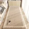 Alfombra de Imitación Cachemir con Dibujos para Mesita de Noche de Habitación de Niña, Felpudo Antideslizante para Habitación Infantil, Linda Alfombra de Peluche para Mesita de Noche