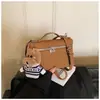 Bolso coreano de estilo fresco dopamina Otoño 2025 Moda Bolso cruzado simple con patrón de lichi para mujer