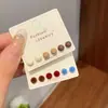Set de Aretes de Grano Pintados con Spray de Colores para Mujer, Púa de Plata, Fresco y Compacto, Adecuado para el Uso Diario, Versátiles Aretes de Trago