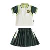 Uniformes novos para jardim de infância, uniformes esportivos para alunos da primeira série, costura verde de quatro peças, primavera, verão e outono de 2023