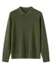 Camisa Polo 100% Lyocell Tencel para Hombre, Estilo Otoño e Invierno, Cuello Camisero, Manga Corta, Top de Punto Versátil Business Casual