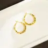 Brincos de Ouro de Areia Método Antigo Estilo Europeu e Americano Brincos Geométricos com Contas de Luxo Leve Temperamento Feminino Sensação de Alto Padrão Por muito tempo sem desbotar primeira joia
