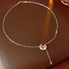 Colar com Pingente de Coração de Zircônia Ultra Brilhante Moda Luxo Leve Nicho Acessório Exquisito Joia Versátil para Mulheres com um Toque de Alto Padrão