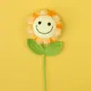 Día del Maestro Flores Artificiales Tejidas a Mano Girasol Sonriente Flor Eterna Terminada Lana Flores Creativas Adornos Regalos