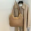 2026 Bolsa de Ombro Tecida de Grande Capacidade para Axila Bolsa Tote Feminina Nova de Verão para Praia Casual Férias Bolsa de Praia
