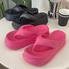Verano Nuevo Eva Suela Gruesa 6cm Chanclas para Mujer para Usar Afuera, Chanclas Antideslizantes de Suela Blanda Aumentada en Tendencia