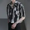 Camisa con estampado integral para jóvenes hombres y mujeres, de seda helada para verano con sensación fresca, de manga corta, estilo hawaiano, ropa de playa/cárdigan