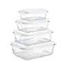 Contenedores de Almacenamiento de Alimentos de Vidrio de Borosilicato Alto, Aptos para Microondas, con Tapas, Cajas de Almacenamiento Selladas de Vidrio, Juego de Fiambreras Multiespecificación