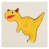 Juguete de rompecabezas de dinosaurio tridimensional con hebilla de madera para niños, rompecabezas creativo de dibujos animados para la educación temprana del bebé
