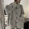 Suéter Cárdigan de Estilo Coreano Holgado de Talla Grande para Mujer Otoño e Invierno Nuevo de Gama Alta Suelto Suave tipo cera Top de Punto Chaqueta