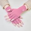 Guantes de medio dedo ligeros y lujosos de 2023, nuevos, cálidos, para mujer, para conducir, escribir, con dedos abiertos y pantalla táctil.