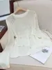 2026 Verão Feminino Gola Redonda Irregular Fino Estilo Preguiçoso Caimento Fluido Cobertura para Ar Condicionado Crochê Tricô Vazado Suéter