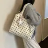 Bolso de lona de lunares para mujer 2026 nuevo ligero casual gran capacidad para ir al trabajo bandolera estilo coreano perezoso bolso tote