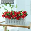 Adornos de Maceta de Flores Artificiales, Macetas de Valla, Juegos de Flores Artificiales, Decoraciones Festivas para Sala de Estar, Decoraciones de Interior, Arte Floral de Plástico