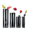 Vaso de vidro para arranjos florais hidropônicos, decoração de casa, transparente, simples, vaso de formato reto, vaso para arranjo floral, leve