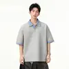 Camiseta de Manga Curta Estilo Americano da Nasa para Homens, Conjunto de Duas Peças de Verão com Polo Color Block e Gola Reversível, Caimento Solto, Design de Duas Peças com Manga Curta