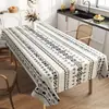 Toalha de mesa estilo étnico, impermeável, à prova de óleo, lavável, resistente ao calor, luxo leve, toque de alta qualidade, toalha de mesa retangular boêmia