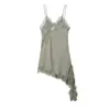Ropa de Mujer Europea y Americana 2026 Verano Moda Europea y Americana Casual Ajustado Asimétrico Encaje Tirantes Vestido para Mujer D62865