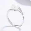 Anillo de Plata 925 con Cruz y Perla de Agua Dulce para Mujer, Anillo Abierto, Joyería Artesanal de Gama Alta de Nicho, Moda Ins, Joyería con Circonita