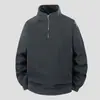 Sudadera Nueva de Otoño 2026 para Hombre con Media Cremallera y Cuello Alto, Corte Holgado, Moderna, Casual, Versátil, Top de Manga Larga de Gama Alta