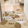 Alfombra de entrada de seda con diseño de cachorro lindo de dibujos animados, entrada, entrada, entrada, corte, resistente a las manchas, fácil de cuidar, antideslizante, alfombrilla para pies, alfombra para el hogar