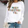 Estação independente da Amazon europeia e americana, estampa de Natal, gola redonda, manga comprida, suéter de gola redonda, roupas femininas