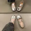 Zapatos de Cuero Plateados de Boca Baja para Niñas 20256 Modelo Nuevo para Niños Mayores, Zapatos Mary Jane de Suela Suave a la Moda para Actuaciones Escolares