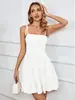 Primavera y Verano Nuevo Europeo y Americano Amazon Vestido de Vacaciones de Tirantes sin Mangas para Mujer Top Tubo Vestido Casual de Playa
