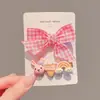 Desenho Animado Coreano Pequeno Laço Presilha de Cabelo Infantil Presilha de Cabelo de Urso Presilha de Cabelo Quebrada Acessório de Cabelo Fofo de Princesa Verão