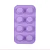 Molde de Hielo Creativo DIY Patrón de Dibujos Animados Silicona Grado Alimenticio Molde Doméstico Ocho Compartimentos Color Puro Cubito de Hielo Casero Helado