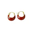 Pendientes geométricos de aceite rojo Ankola, pendientes retro Joker de moda, pendientes de temperamento de alta gama de nicho para mujeres, venta al por mayor