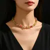 Comercio exterior transfronterizo collares europeos y americanos, accesorios de verano, collares de grava colorida estilo bohemio, collares de piedra natural para mujer
