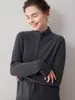Nuevo cárdigan con cremallera 100% cachemira pura 2025 para mujer, cuello medio alto, tejido de ochos, chaqueta de otoño e invierno, top cálido