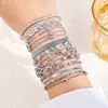 Set de Pulseras de Moda para Mujer de Acero Inoxidable 304L, Pulsera de Acero de Titanio de Venta Caliente Europea y Americana con Interior Chapado en Oro Real de 18K, Venta al por Mayor