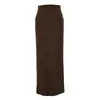 Conjunto de duas peças Maillard para o início do outono: cardigã curto de malha com botões e saia bodycon de cintura alta em estilo coreano