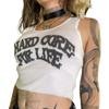 Chaleco de mujer sin mangas con cuello redondo y estampado de letras en estilo europeo y americano de verano transfronterizo nuevo