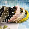 Directo de fábrica nueva versátil terciopelo uña nudo de perla diadema color coreano medio nudo de perla anillo para el pelo
