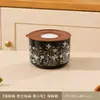 Conjunto de Três Tigelas de Conservação de Cerâmica de Grau Alimentício, Seladas com Tampa, Tigela Grande para Macarrão, Marmita, Louça para Micro-ondas
