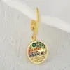 Brincos Novos Transfronteiriços do Distrito de Lu Moda Europeia e Americana para Mulheres Brincos de Cobre Banhados a Ouro 18K Brincos Cruzados de Alta Qualidade