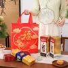Bolsa Tote de Tecido Não Tecido Vermelha com a Palavra "Fur" Impressa, Bolsa de Presente de Ano Novo, Bolsa de Presente Espessa para Tabaco e Bebidas Alcoólicas, Bolsa de Doces de Halloween