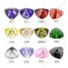 Huagang Gema Agujero Único Triángulo Gordo Zircón de Color Artificial Cuentas para Manualidades Cuentas Sueltas Circonita Cúbica