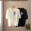 100% Caxemira Pura Malha 18 Fios Fina Imitação Gola Polo Feminina Estilo Moda Simples Versátil Nova Primavera, Verão, Outono, Inverno
